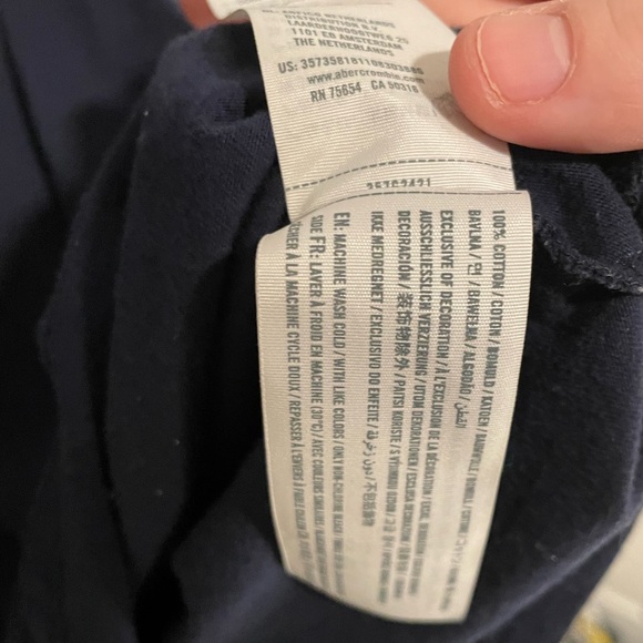 Hollister Y2K Cropped Embroidered Logo Back Designed Blue Stripe Shirt Large - Picture 2 of 5